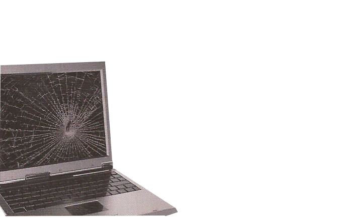  image of laptop with weblike crack in screen